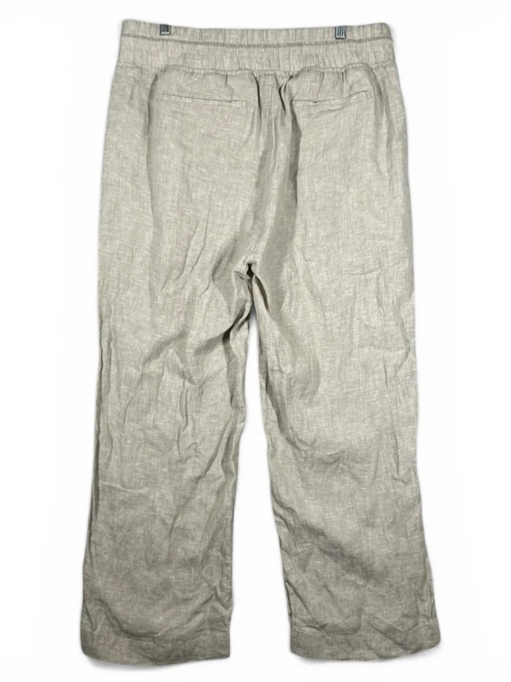 Quince Beige Drawstring Linen-Blend Trousers